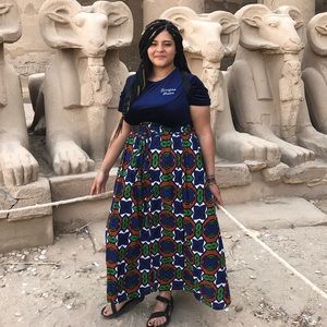 plus size african print maxi skirt
